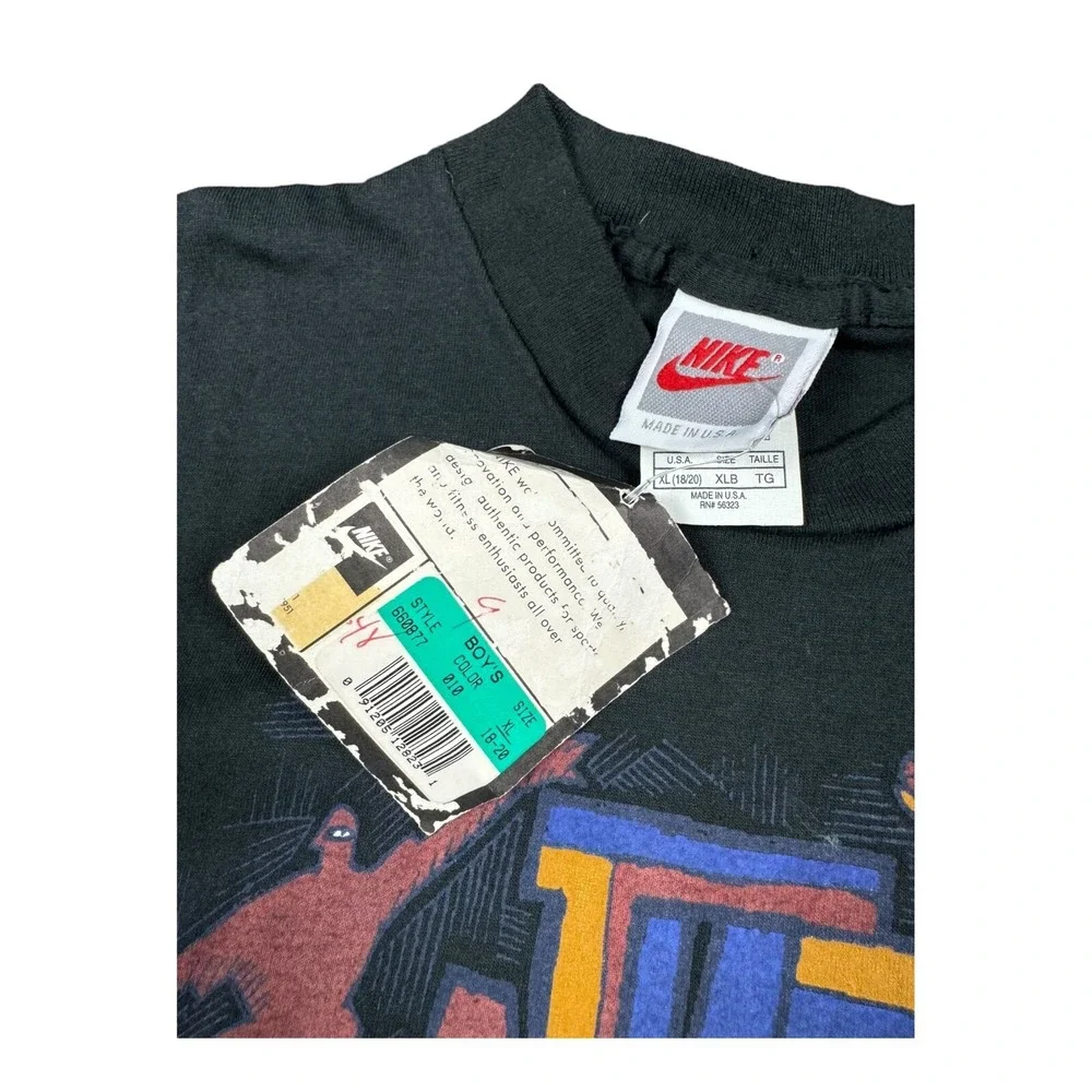 Nike T-shirt Kids XL Black NEW 90s Vintage Just Do It Graphic USA Made NOS
